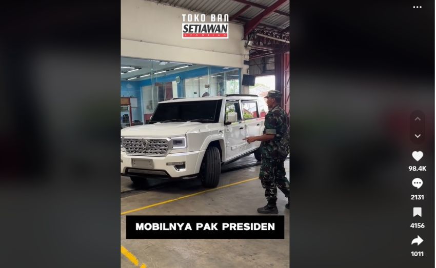 Maung Garuda yang Digunakan Presiden Prabowo Masuk Bengkel Servis Kaki-Kaki, Netizen Heboh!