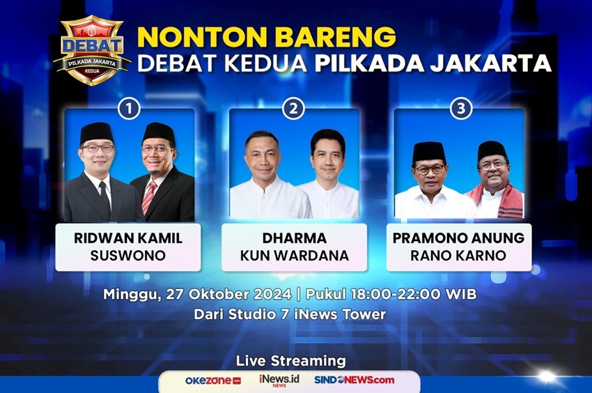 RADIO NEWS Saksikan Live Streaming Debat Kedua Pilkada Jakarta 27 Oktober di SINDOnews Pukul 18.00 WIB