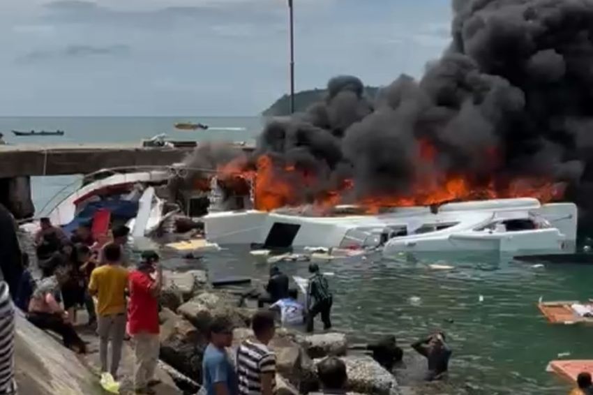 STATION NEWS Speed Boat Cagub Maluku Utara Terbakar, Beny Laos Dievakuasi ke Rumah Sakit