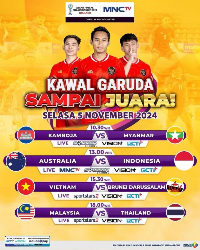 ASEAN Futsal Championship 2024 : Timnas Futsal Indonesia Melawan Australia di MNCTV