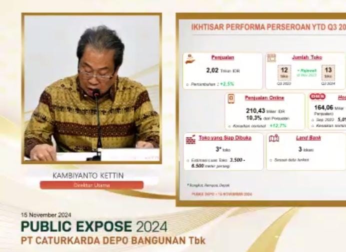 Caturkarda Depo Raih Penjualan Rp2,02 Triliun di Kuartal III-2024