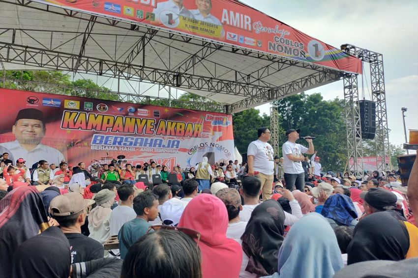 Datangkan OVJ, Kampanye Akbar Hasbi Jayabaya-Amir Hamzah di Lebak Dipadati Massa