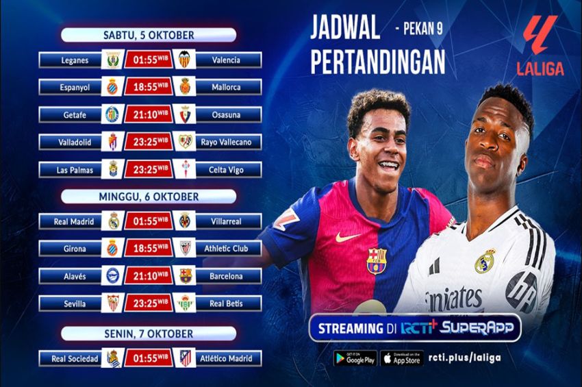 Jadwal Live Streaming Pekan 9 La Liga di RCTI+ SuperApp, Real Madrid vs Villarreal