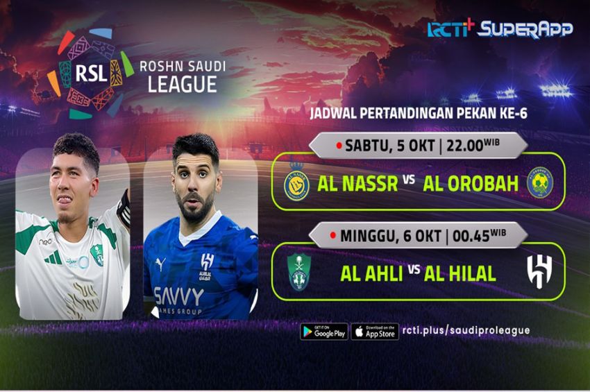 Jadwal Streaming Liga Arab Saudi Pekan ke-6 di RCTI+ SuperApp