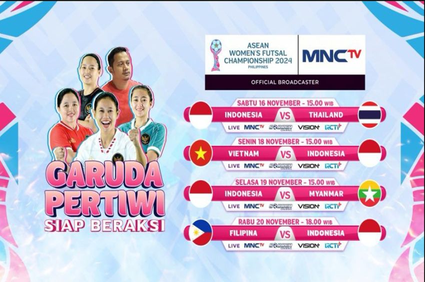 MNCTV Tayangkan Perjuangan Garuda Pertiwi di Ajang ASEAN Women Futsal Championship 2024