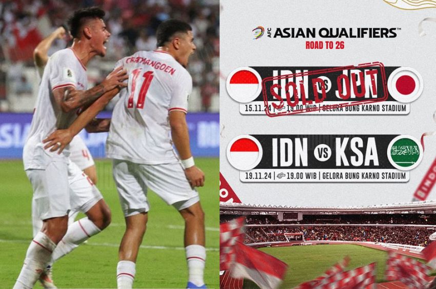 Tiket Indonesia vs Jepang Sold Out, Lawan Arab Saudi Masih Ada