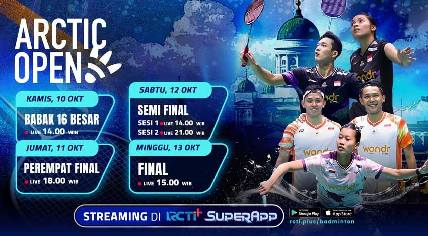 Jadwal Live Streaming Kejuaraan Badminton, Arctic Open 2024 di RCTI+ SuperApp