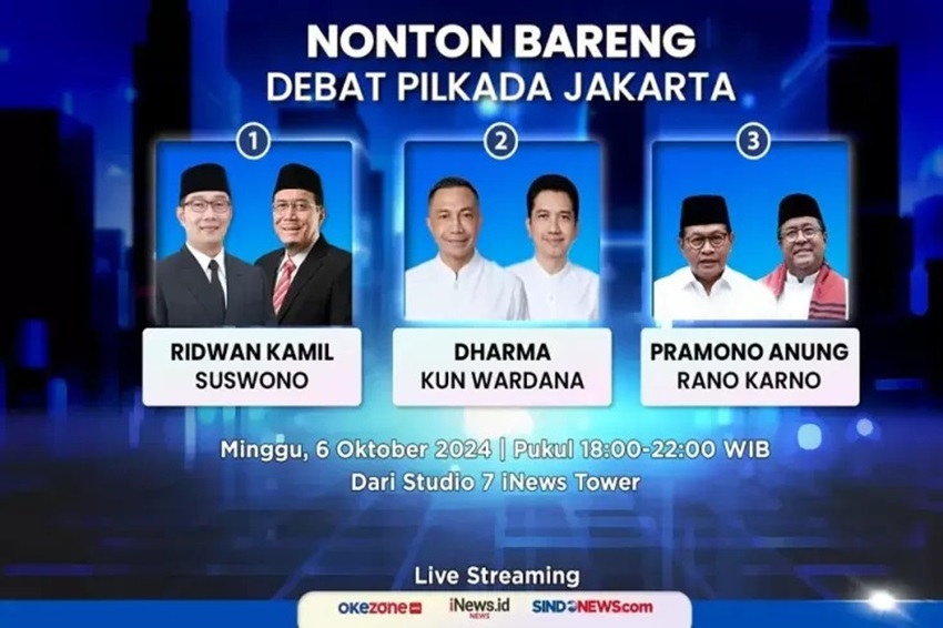 Link Live Streaming Debat Perdana Pilkada Jakarta di SINDOnews.com