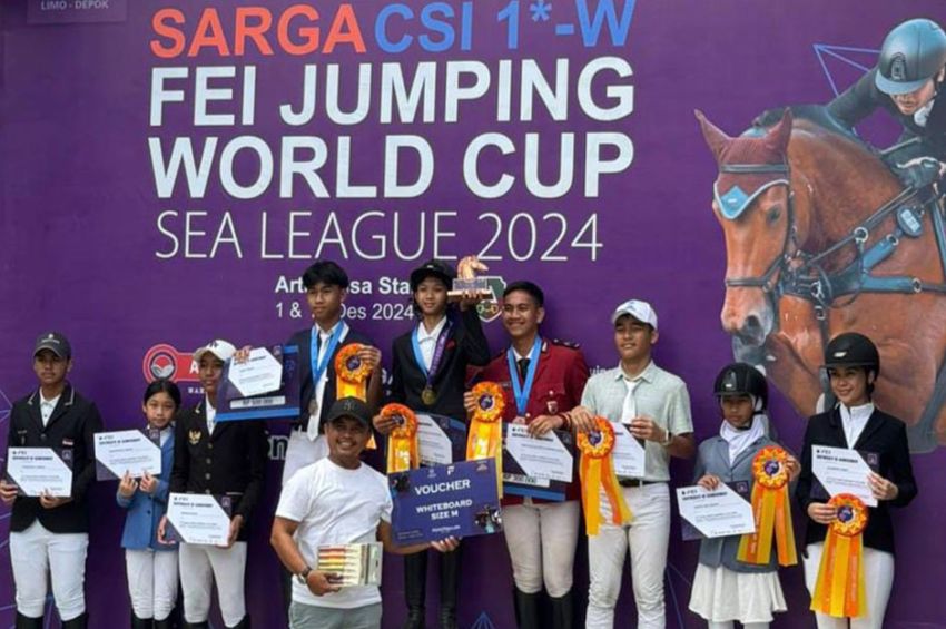 Narantraya Jeihan, Bintang Muda Berkuda Indonesia Bersinar di FEI Jumping World Cup Sea League 2024