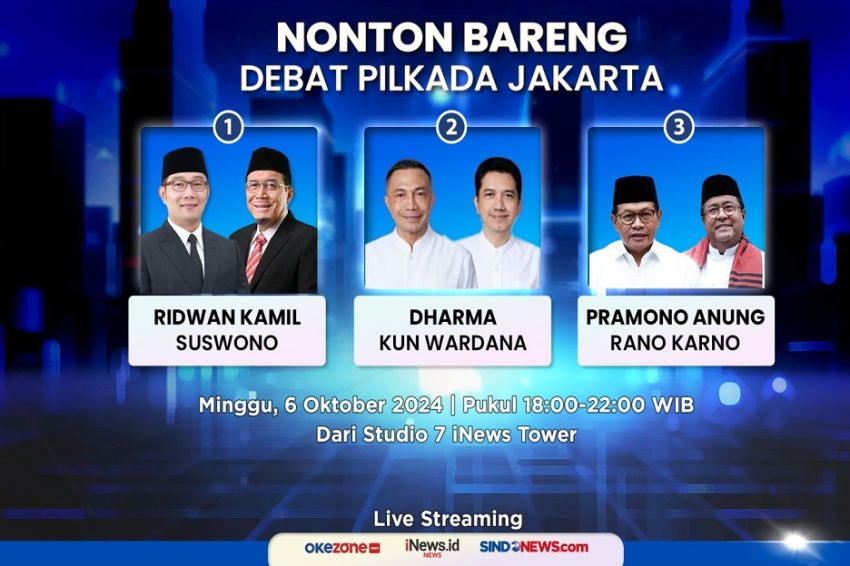 Saksikan Live Streaming Debat Pilkada Jakarta di SINDOnews.com Mulai Pukul 18.00 WIB