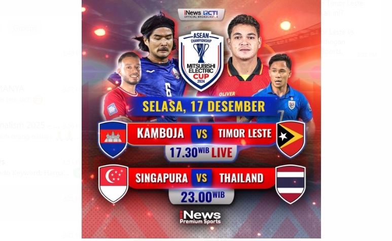 Timor Leste vs Kamboja di Piala AFF 2024, Sore Ini Pukul 17.30 WIB Live di iNews!