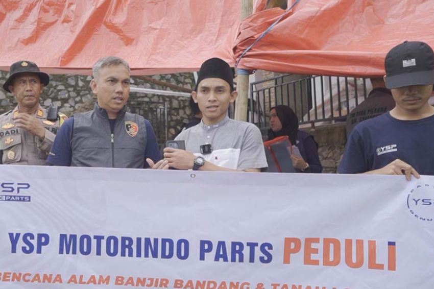 YSP Motorindo Parts Salurkan Mi Instan dan Selimut bagi Korban Banjir Sukabumi