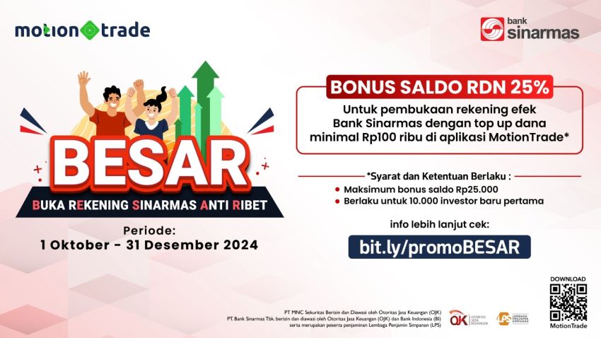 Buka Rekening Sinarmas Anti Ribet di MotionTrade, Bonus Saldo Rp25.000