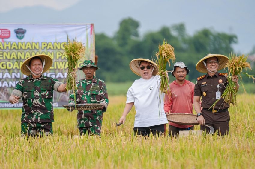 Garap Pertanian dengan Drone, TNI AD-Yayasan Merah Putih Kasih Panen Raya di Bandung