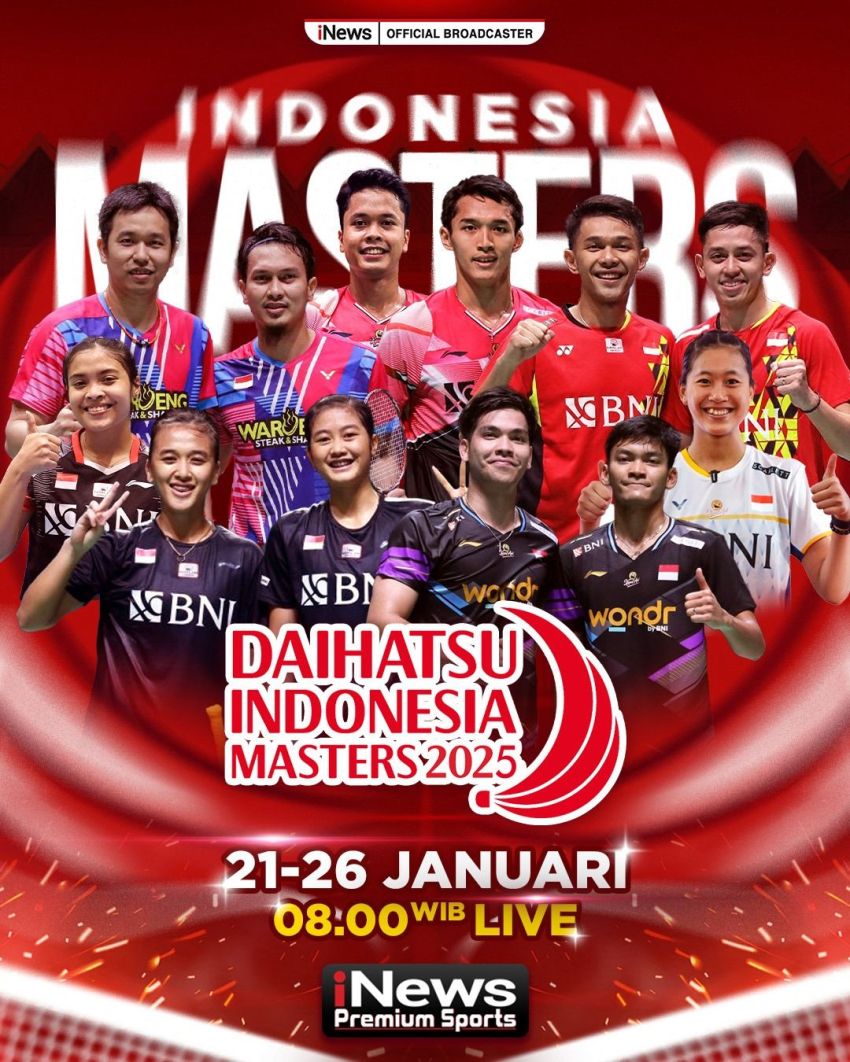 Jangan Lewatkan Indonesia Masters 2025, Mulai 21-26 Januari Pukul 08.00 WIB, Live di iNews!