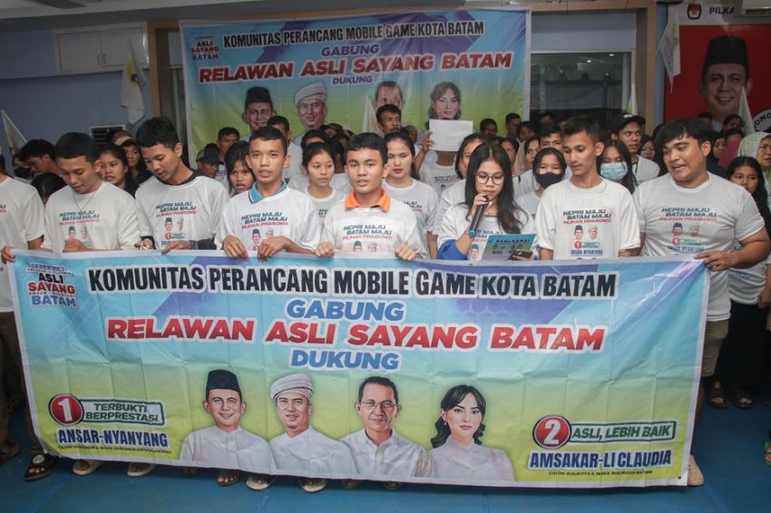 Komunitas Perancang Mobile Game Batam Deklarasi Dukung ASLI-SAYANG di Pilkada Kepri