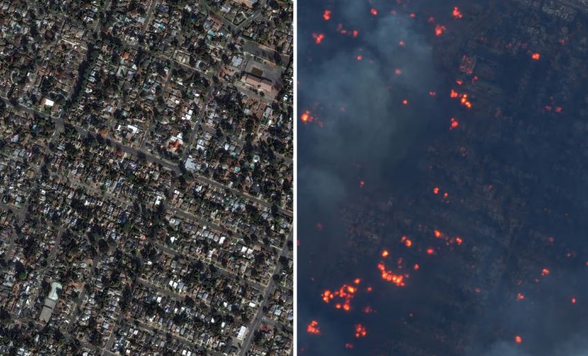 Mengerikan! Foto Satelit Ungkap Sebelum dan Sesudah Neraka Kebakaran di Los Angeles