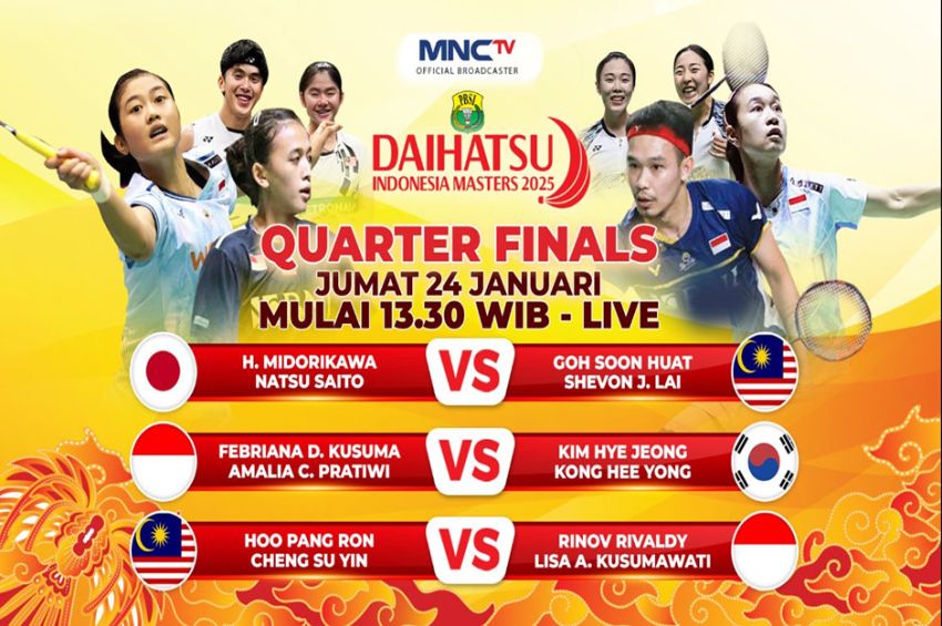 Perempat Final Daihatsu Indonesia Masters 2025: Saksikan Perjuangan 2 Wakil Tuan Rumah di MNCTV!