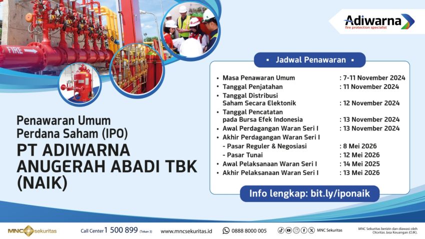 PT Adiwarna Anugerah Abadi Mulai Penawaran Umum Hari Ini, Tawarkan Harga Rp107