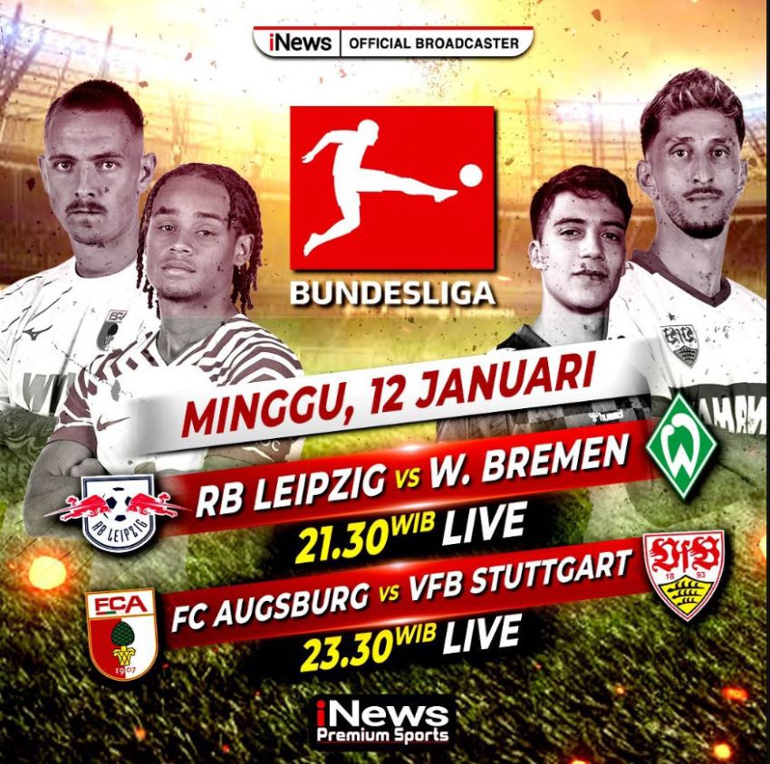 RB Leipzig vs Werder Bremen, Live di iNews Pukul 21.30 WIB