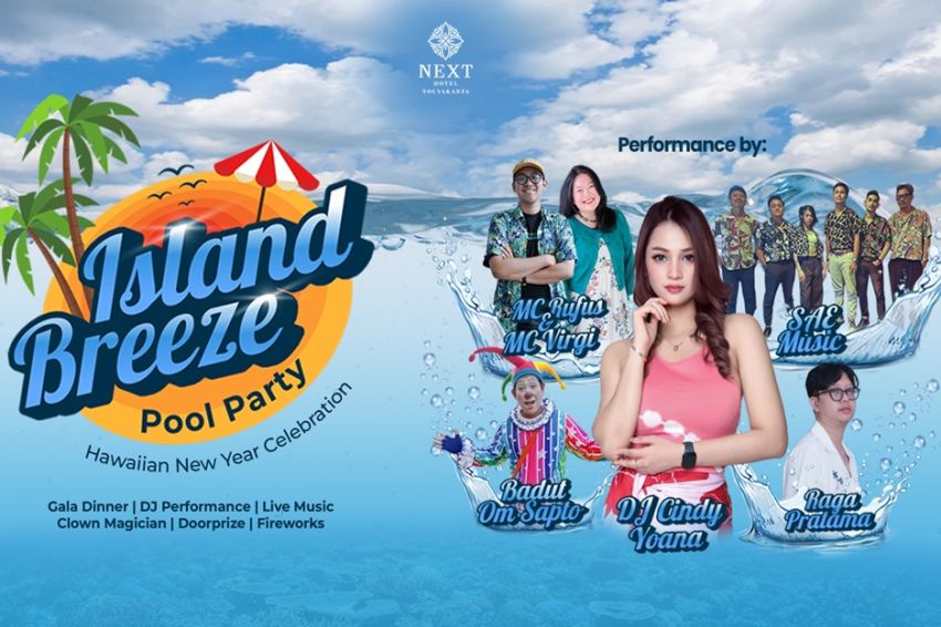 Tahun Baru Seru di Yogyakarta, Gala Dinner dan Pool Party Bertema Hawaiian yang Memukau