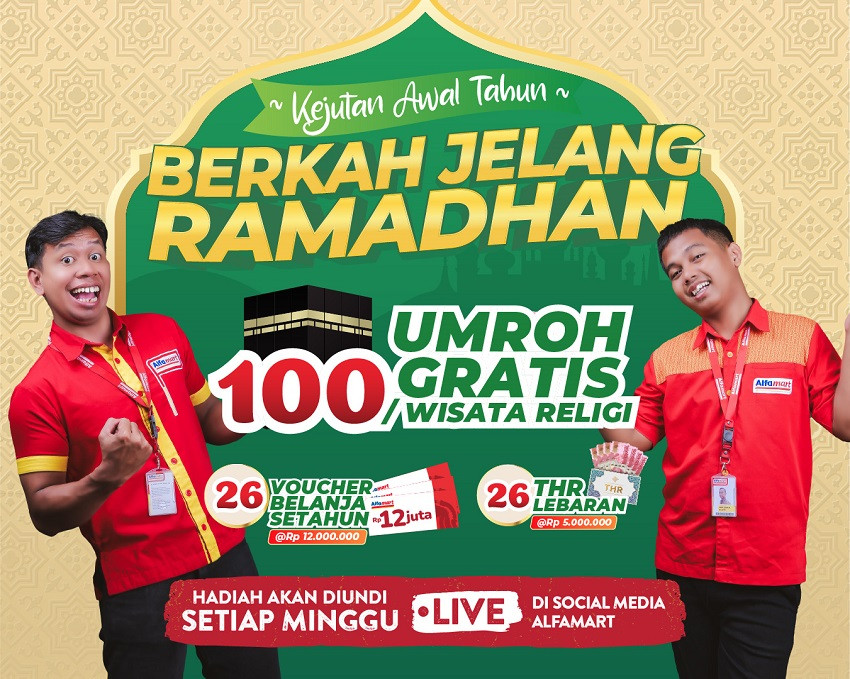 Alfamart Sediakan 100 Tiket Umrah dan Wisata Religi Gratis, Cek Caranya di Sini!