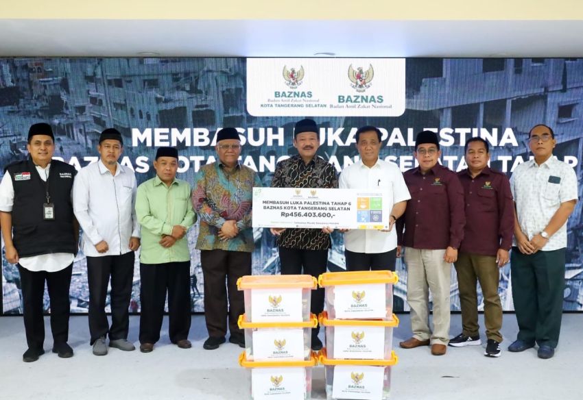 BAZNAS Kota Tangsel Serahkan Infak Kemanusiaan Palestina Tahap Enam lewat BAZNAS RI