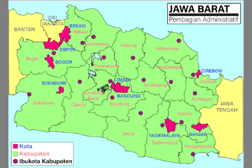 Daftar 27 Kabupaten dan Kota di Jawa Barat, Lengkap dengan Luas Wilayah hingga Julukan