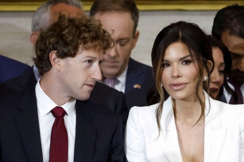 Mark Zuckerberg Kepergok Mengintip Belahan Dada Lauren Sanchez di Pelantikan Donald Trump