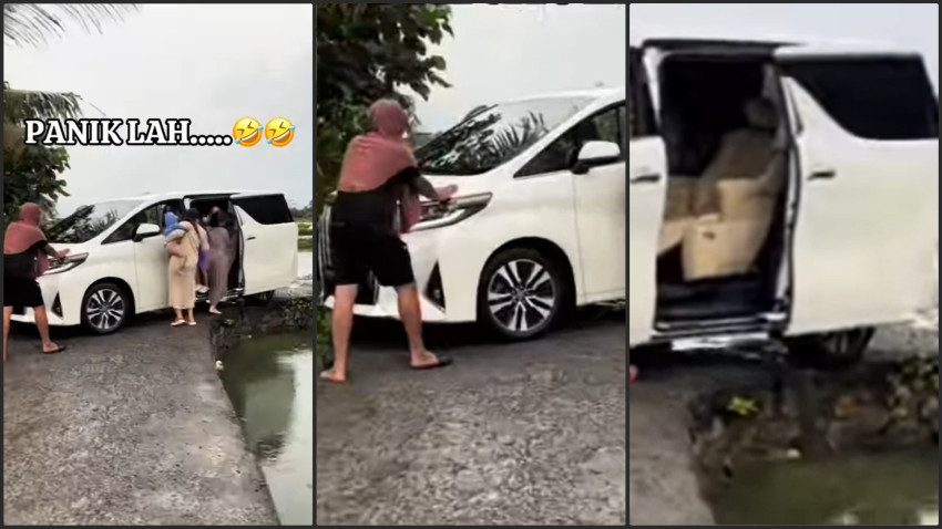 Viral Toyota Alphard Blusukan ke Kampung, Ban Belakang Hampir Kecebur Sawah