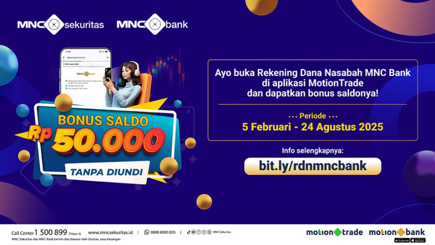 Dapatkan Bonus Rp50.000 Tanpa Diundi dengan Buka RDN MNC Bank di MotionTrade!